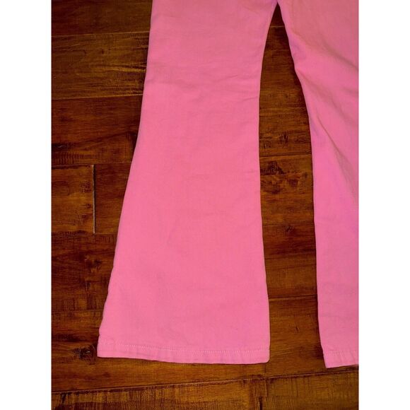 NWT Princess Polly Pink Cabarita Lounge Denim Jeans Size 4 Flare Leg High Rise - Picture 6 of 9